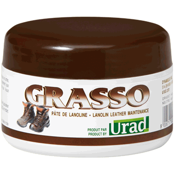 A picture of Grasso Leather Moisturize. A lanolin based leather care product that nourishes, moisturizes, protects and waterproofs leather.