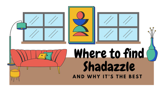 Where to find Shadazzle eco-friendly products in a stylish living room setting.