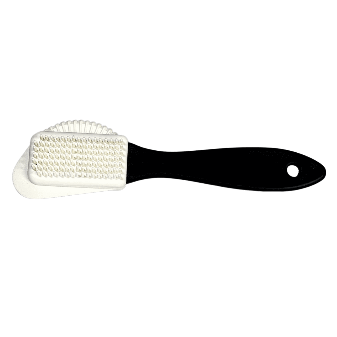 Our Deluxe 4-in-One Suede & Leather Brush is a versatile shoe cleaning brush that can be used as a boot scraper brush, suede brush for shoes, and suede cleaning brush. Its multi-functionality makes it a must-have tool for keeping your shoes clean.